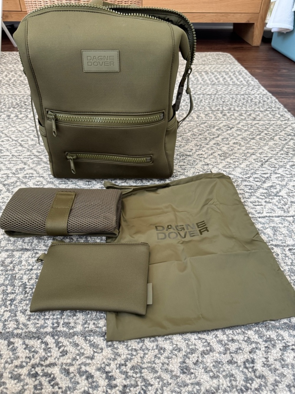 Large Dagne Dover: Dark Moss Diaper Bag